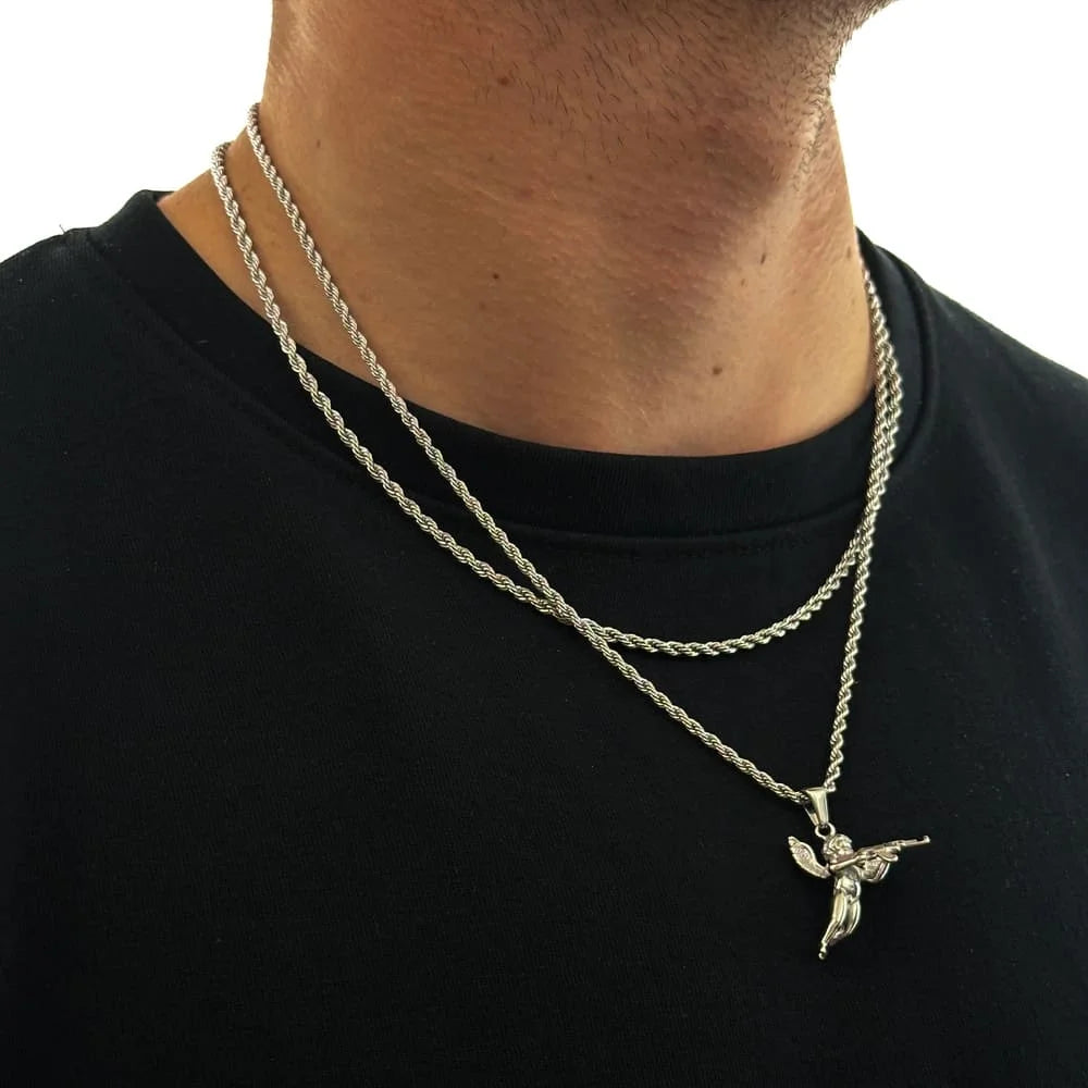 CUPID GUN X ROPE CHAIN SET (SILBER)