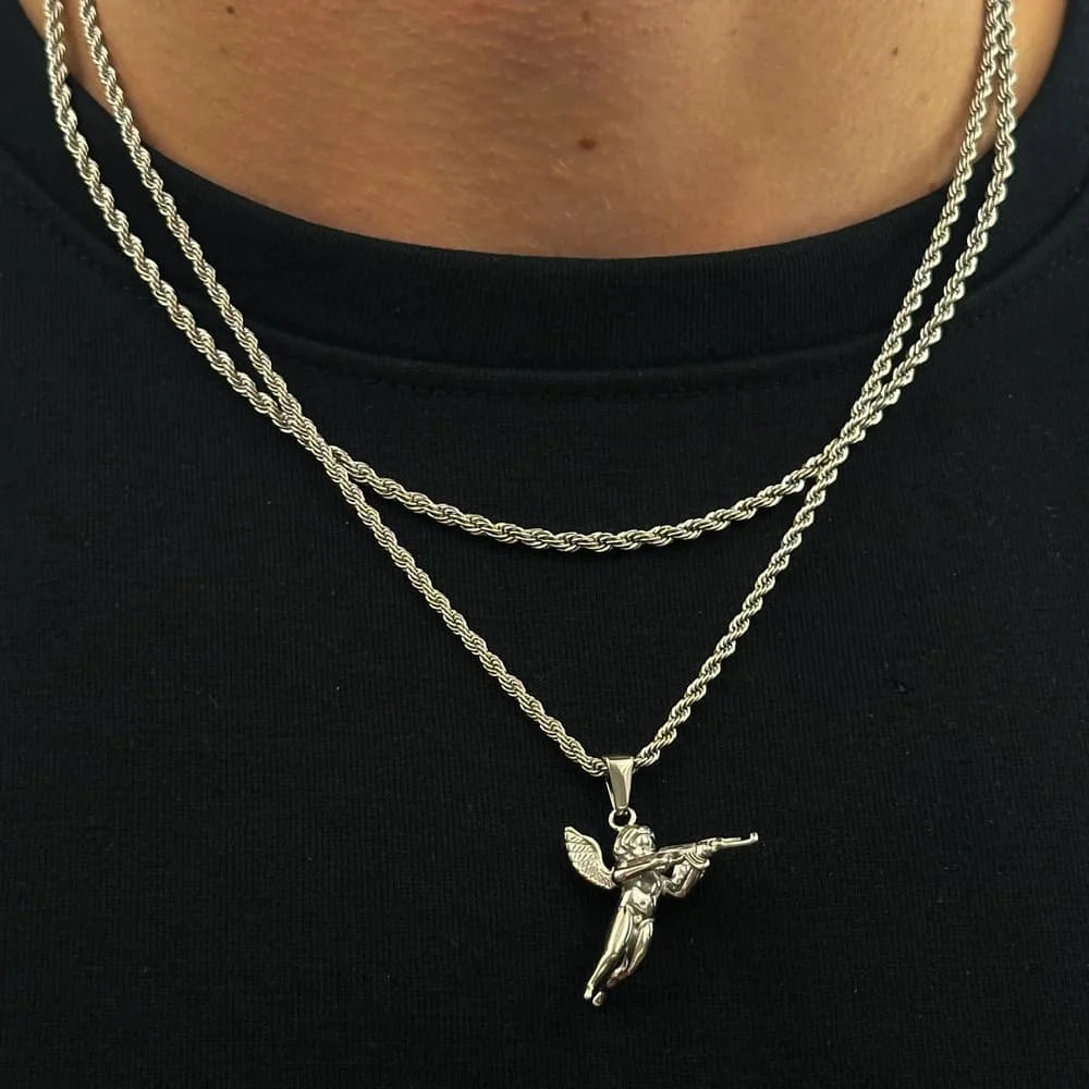 CUPID GUN X ROPE CHAIN SET (SILBER)