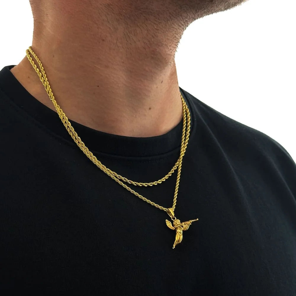 CUPID GUN X ROPE CHAIN SET (GOLD)