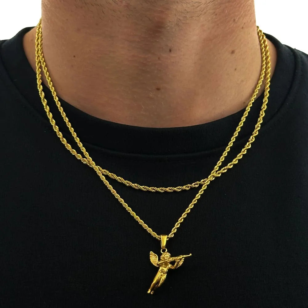 CUPID GUN X ROPE CHAIN SET (GOLD)