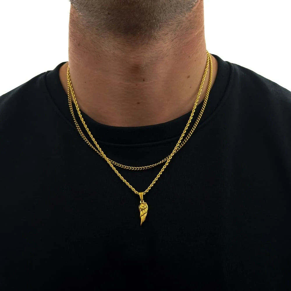 WING X CURB CHAIN SET (GOLD)